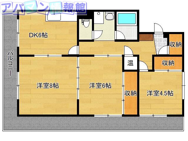 桜ケ丘ハイツ(3DK/2階)の間取り写真