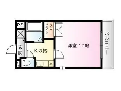 ブリリアント平田(1K/1階)の間取り写真