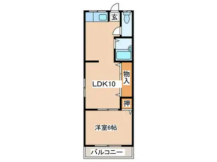 忍マンション(1LDK/2階)の間取り写真