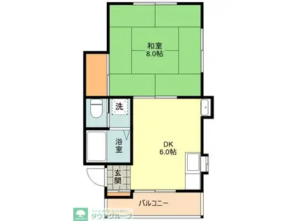 第5ミハラハイツ(1DK/1階)の間取り写真