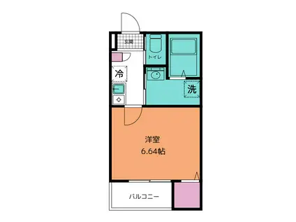 MELDIA指扇(1K/3階)の間取り写真