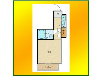 サンパレス花小金井(ワンルーム/5階)の間取り写真