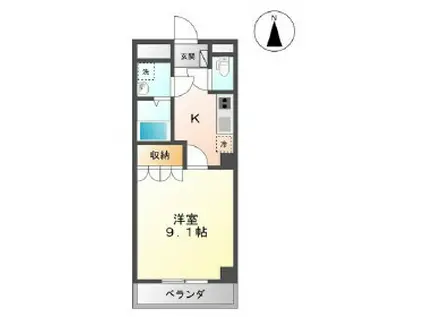 グランディールヨシダ(1K/3階)の間取り写真