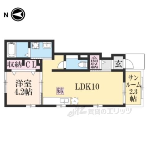 サニ-フラットⅡ(1LDK/1階)の間取り写真