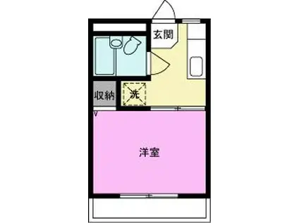 ハイム越谷(1K/2階)の間取り写真