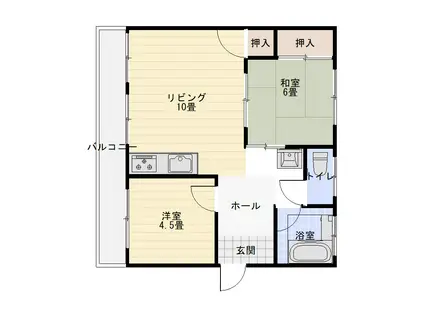 左山ビル(2LDK/2階)の間取り写真