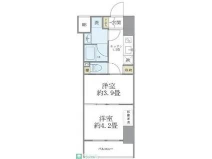 フェリーチェ錦糸町(2K/7階)の間取り写真