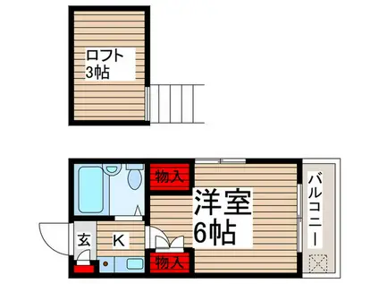 B´CASA津田沼IIRE-BORN(1K/1階)の間取り写真