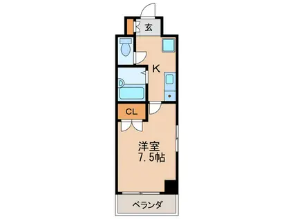 プロビデンス東新町(1K/8階)の間取り写真