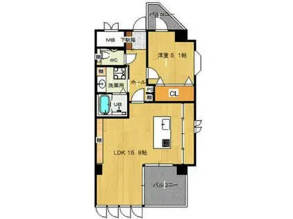 ルナ・ピエーナ(1LDK/3階)の間取り写真