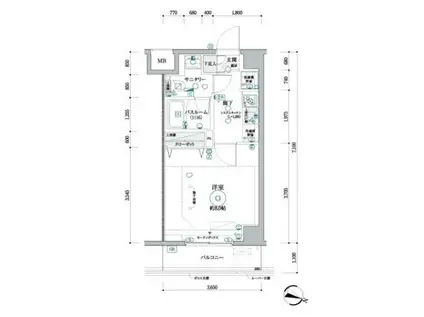 クレヴィスタ西馬込(1K/2階)の間取り写真