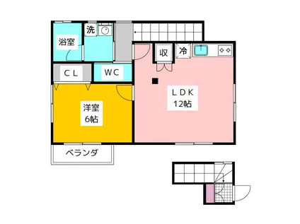 LA PIERRE(1LDK/2階)の間取り写真