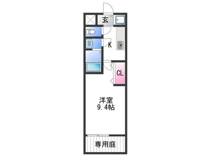 フジパレス太田 II番館(1K/1階)の間取り写真