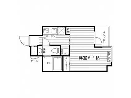 KDXレジデンス東新宿(1K/6階)の間取り写真