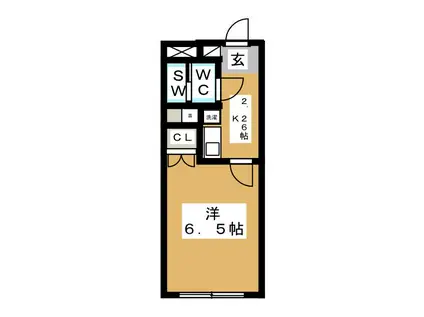 GLORIOUS LIFE(1K/2階)の間取り写真