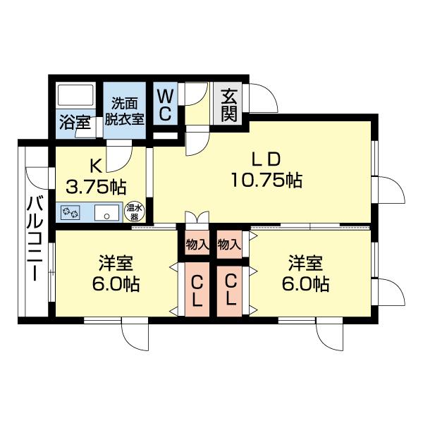 KNKハウス(2LDK/1階)の間取り写真