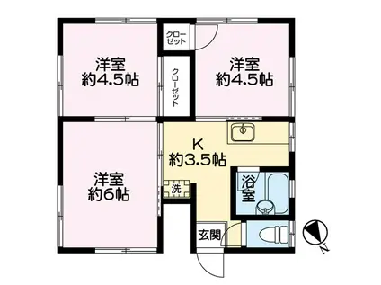 アパウェル成増(3K/1階)の間取り写真