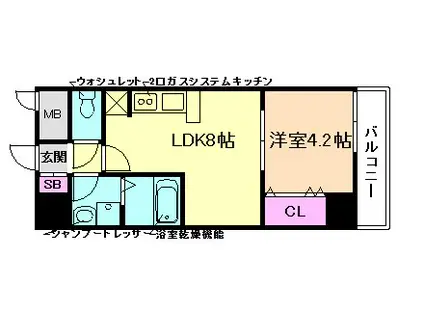 AQUA VILAGE(1LDK/6階)の間取り写真