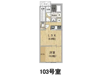 プランドール表町(1LDK/1階)の間取り写真