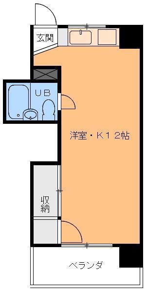 豊洋ハイツ(ワンルーム/2階)の間取り写真