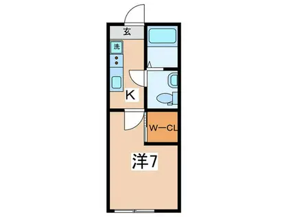 アザーレ・バモス柿生(1K/2階)の間取り写真