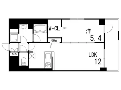 CHERIR六甲道(1LDK/3階)の間取り写真