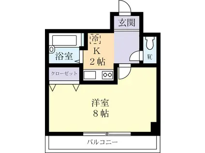スクロパレス河村(1K/7階)の間取り写真