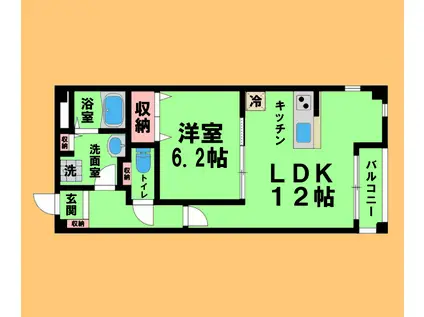 LUCE II(1LDK/3階)の間取り写真