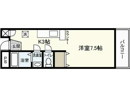 グレース本川 (ワンルーム/7階)の間取り写真