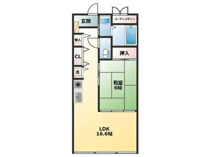 妙高パインバレーロジュマン1号館(1LDK/11階)の間取り写真