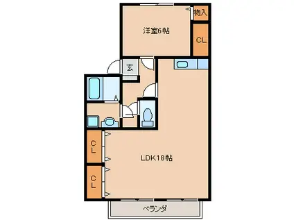 コンフォートヴィラ(1LDK/1階)の間取り写真