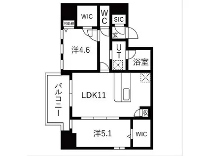 スプランディッドX(2LDK/3階)の間取り写真