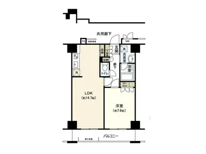 レジデンス仙台駅東(2DK/13階)の間取り写真