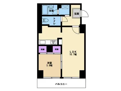アルーサ北与野ノースピア上落合(1LDK/8階)の間取り写真