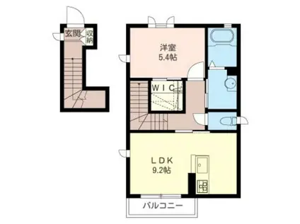 パーシモン新秋津B(1LDK/2階)の間取り写真