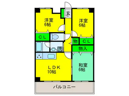 ナガハラレジデンス(3LDK/4階)の間取り写真