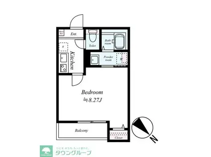 入間市東藤沢5丁目アパート(1K/3階)の間取り写真