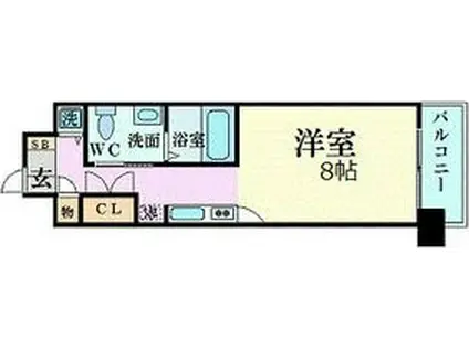 エスリード御堂筋梅田(1K/11階)の間取り写真