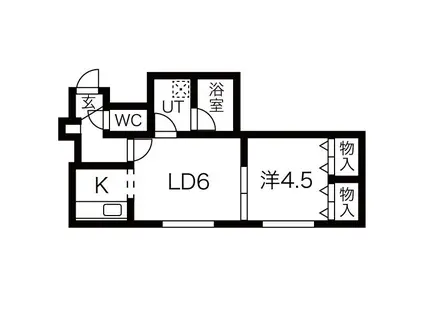 LEE SPACE 新道東III (1LDK/3階)の間取り写真