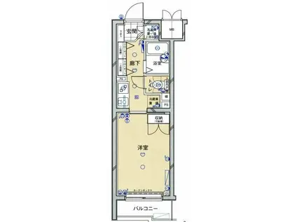 ルーブル上池台壱番館(1K/1階)の間取り写真