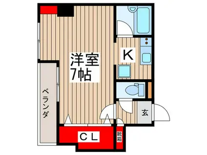 SAP市川(1K/3階)の間取り写真
