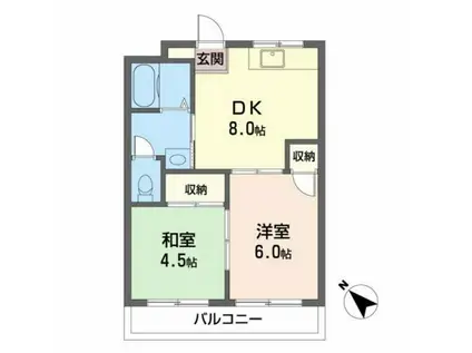 エミナンスオーク(2DK/3階)の間取り写真