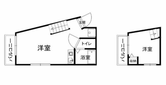 ベルフラワー岡町(1K/3階)の間取り写真