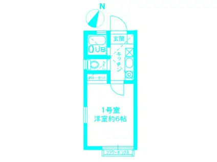 Jハイツ菊名(1K/2階)の間取り写真