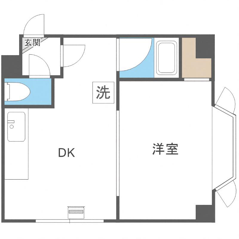 アーバン栄通B(1DK/5階)の間取り写真