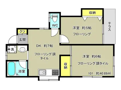 第2ケヤキハイツ(2DK/1階)の間取り写真