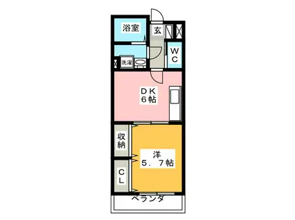 センチュリー・アイ(1DK/2階)の間取り写真