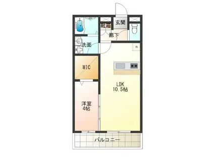COZY岸里II(1LDK/1階)の間取り写真