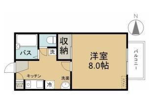 ヴィレッジKI(1K/2階)の間取り写真