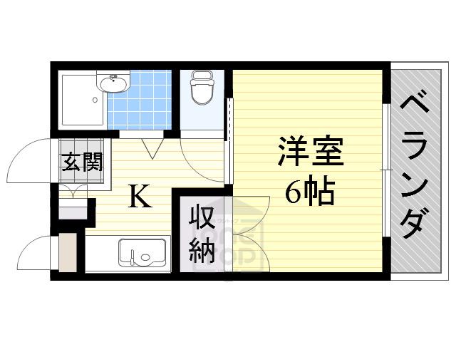 セレント茨木鮎川(1K/1階)の間取り写真